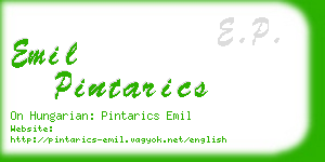 emil pintarics business card